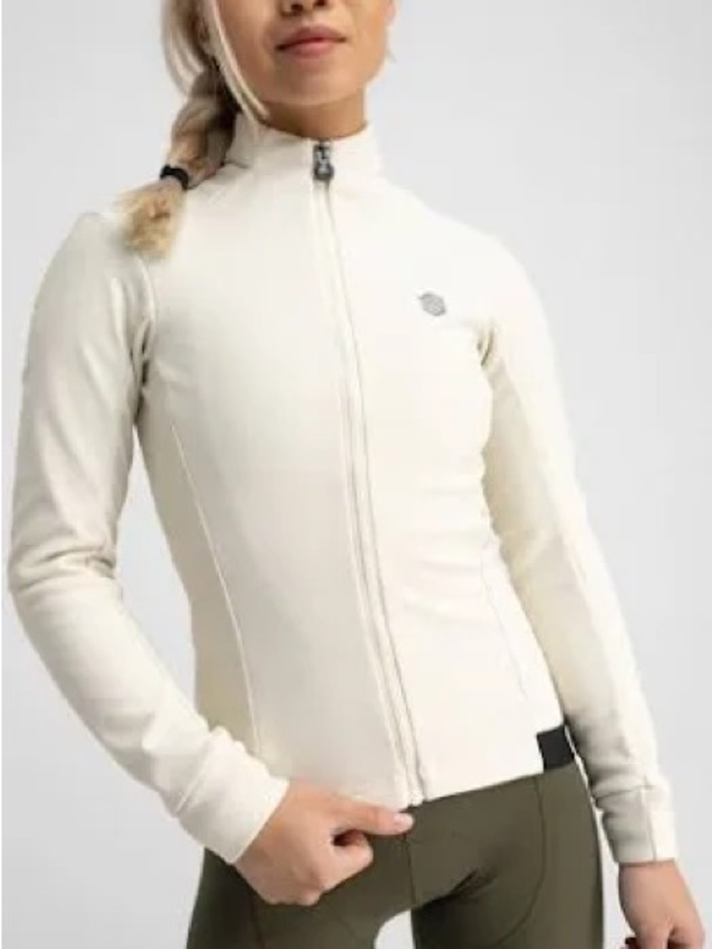 SIROKO Women’s Cream Full-Zip 🚴 Jacket - Fitted Performance Layer